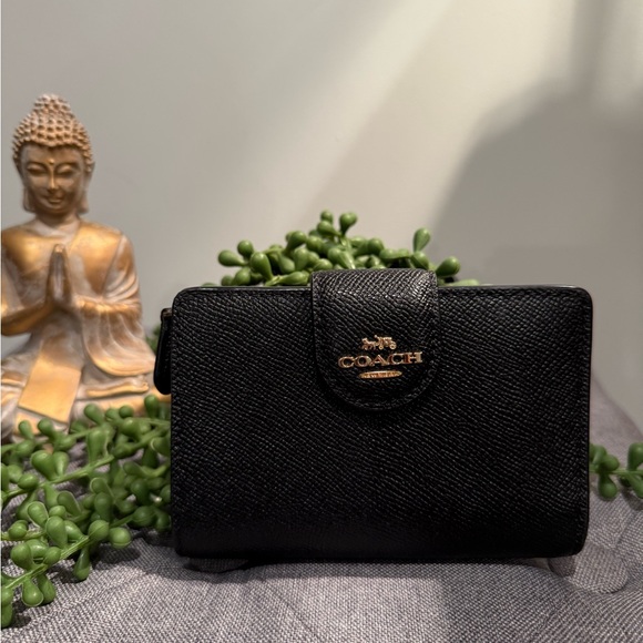 Coach Black Saffiano Leather Wallet - Picture 1 of 3